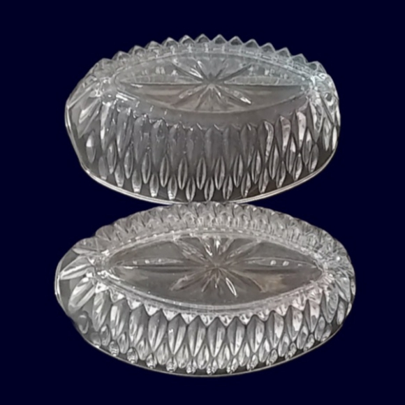 Princess House Dining Princess House Crystal Spoon Buffet Cutlery Caddy Euc Set Of 2 Vintage